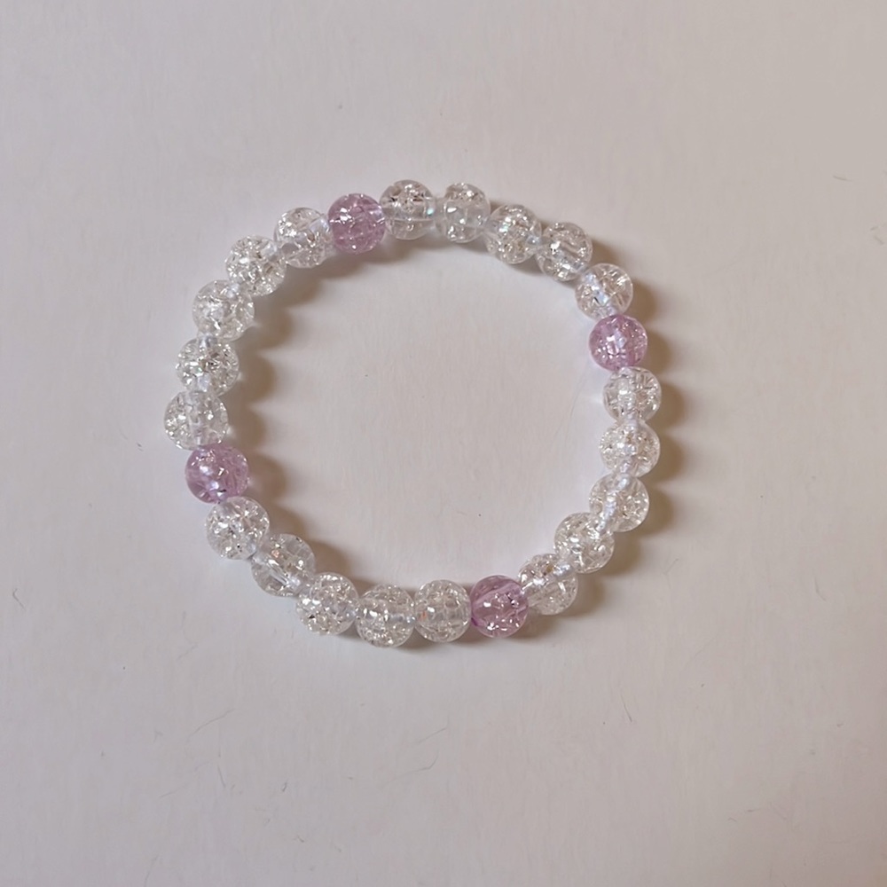 Glass glitter beaded bracelet